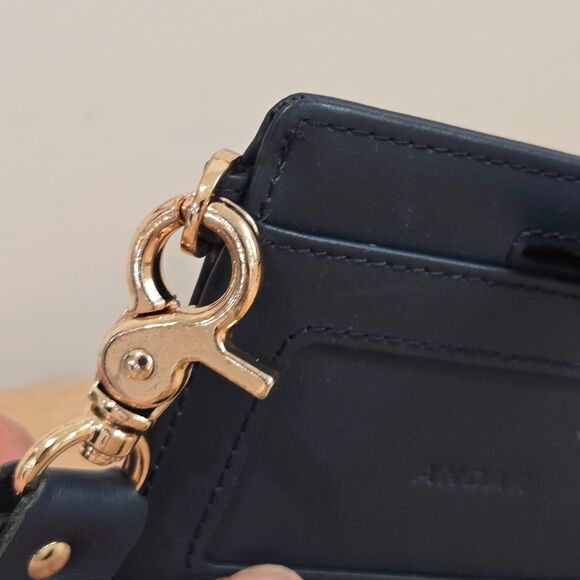 NEW Andar The Denner Wristlet Leather Wallet Navy ID Card Pull Minimalist RFID - Picture 2 of 7